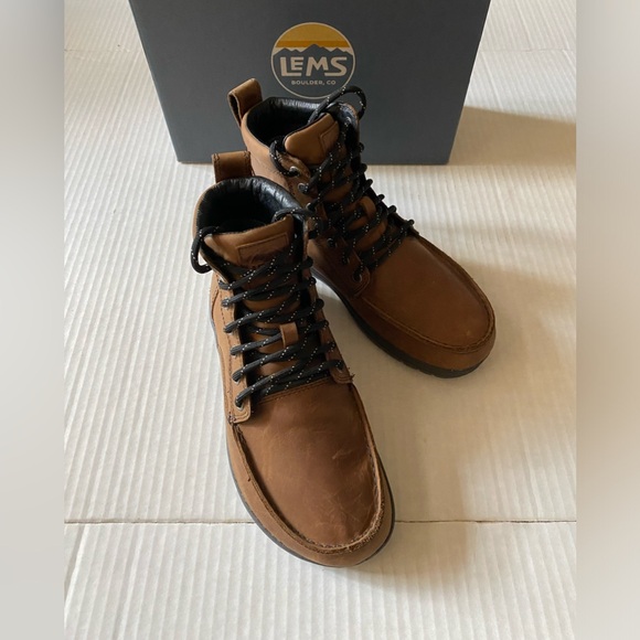 Lems Shoes - Lems Waterproof Leather Boulder Boot Weathered Unisex Umber Size 9